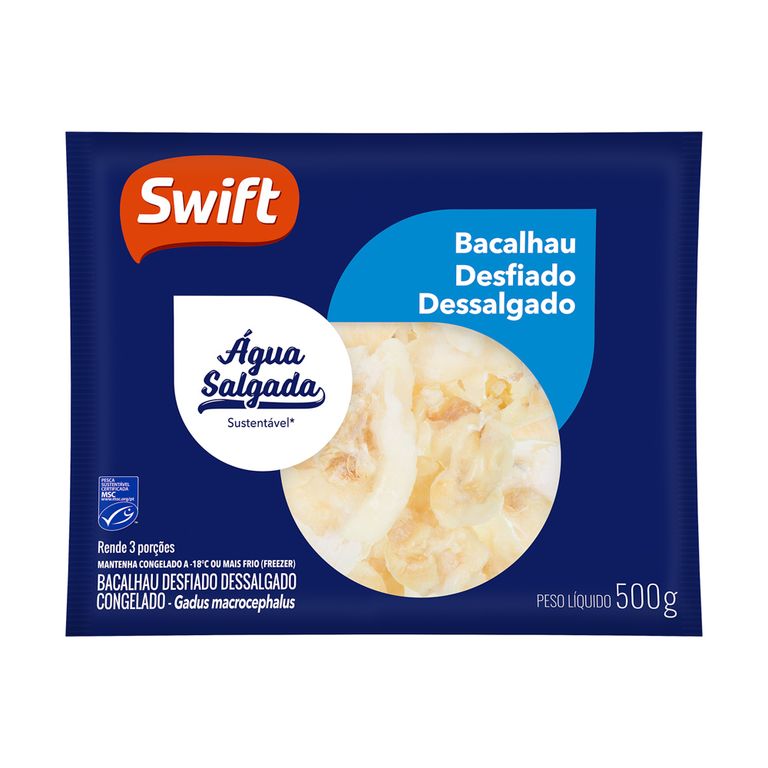 BACALHAU DESFIADO DESSALGADO SWIFT 500G