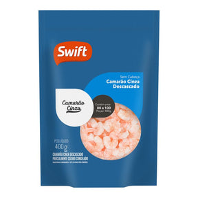 CAMARÃO PRÉ-COZIDO DESCASCADO SEM CABEÇA 60/80 (71/90) SWIFT 400G