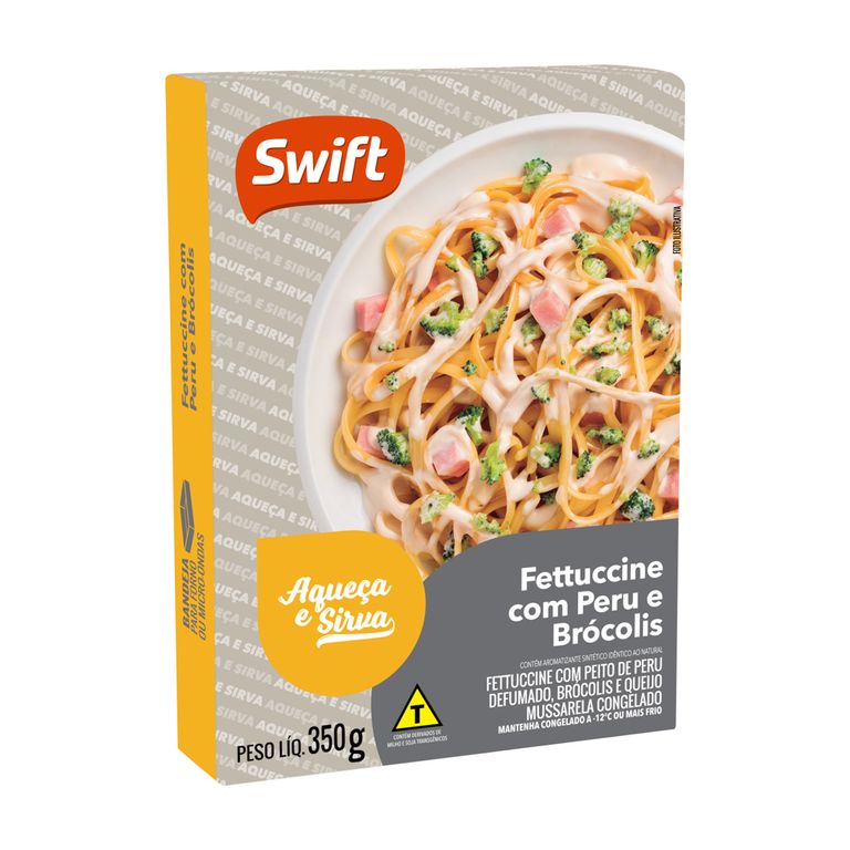 FETTUCINE COM PEITO DE PERU E BRÓCOLIS SWIFT 350G