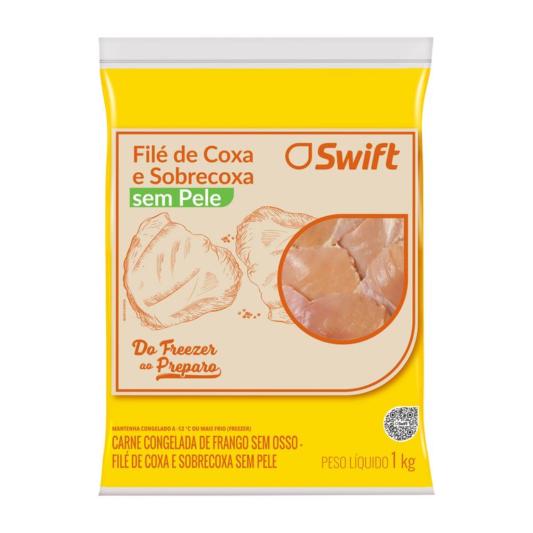 FILÉ DE COXA E SOBRECOXA SEM PELE SWIFT 1 KG